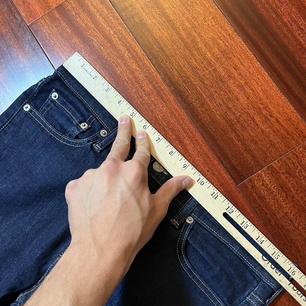 Levis Jeans Mens 29x32 (32x31) Blue Dark Wash 513 Slim Straight Work Casual - Picture 7 of 10